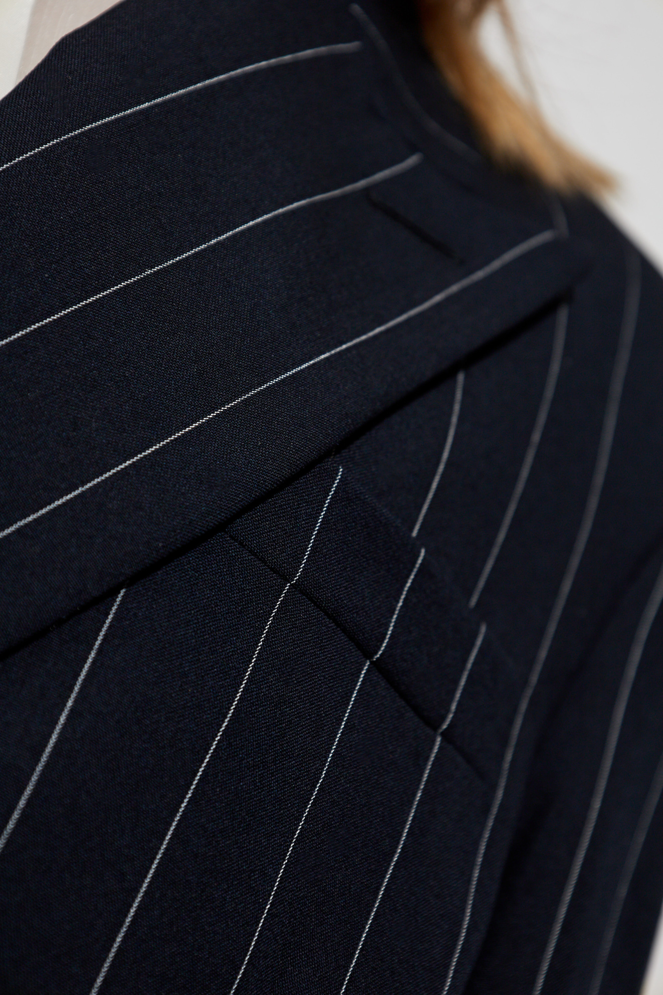 ジャケット STELLA McCARTNEY Navy Blue Polyester Blend Blazer 64977 auth STELLA MCCARTNEY navy blue wool PINSTRIPE Blazer